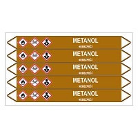 Značení potrubí, metanol,5 ks, 150 × 12 mm